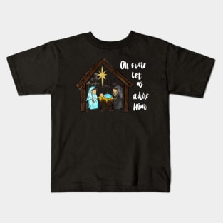 Oh come let us adore him Kids T-Shirt